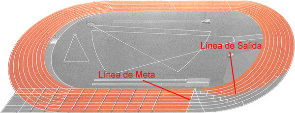 Pista Atletismo Áreas y Zonas de Actuación