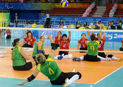 Sesiones discapacitados físicos voleibol